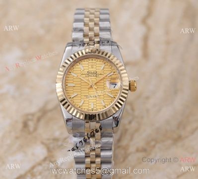 Replica Rolex Datejust 2-Tone Gold Face Watch 31mm Ladies