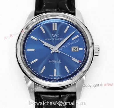 New IWC Ingenieur IW323310 Laureus Automatic Blue Face Black Leather Strap Watch Replica