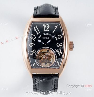 AB Factory Franck Muller Imperial Tourbillon Cintree Curvex Rose Gold Black Dial Watch 2021 New