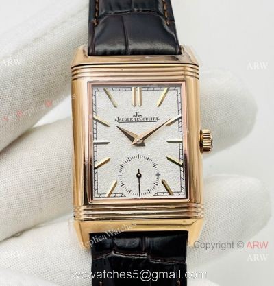 (ANF ) Swiss Replica Jaeger-LeCoultre Reverso Duoface Small Seconds Watch 29 Rose Gold White Dial
