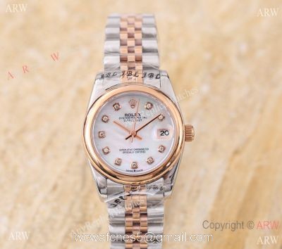 Replica ROLEX Datejust 2-tone White Ladies 31 MM Jubliee Watch