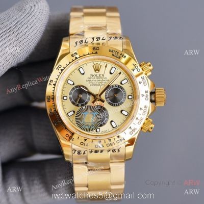 New 2021! Swiss Replica Rolex Daytona 40 Watch Yellow Gold Case