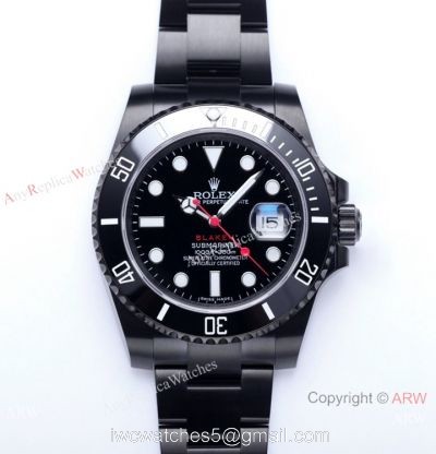 V9 Factory 1:1 Rolex Black Blaken Submariner 40mm Watch Cal.2824 PVD Case