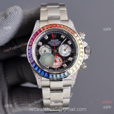 Swiss Quality Copy Rolex Daytona Rainbow Watch 40mm Stainless Steel