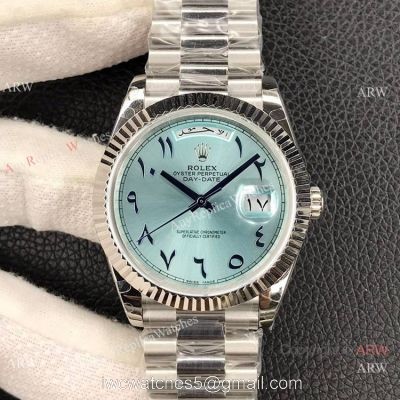 2022 NEW! Swiss Replica Rolex Day Date 40 Middle East Arabic Watch Fluted Bezel 3255 Movement