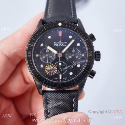 2021 Swiss Copy Blancpain Fifty Fathoms Bathyscaphe Chronographe Flyback Watch All Black