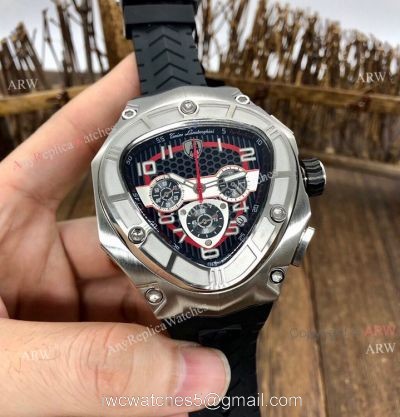 Replica Lamborghini 124bbr Spyder Quartz Watch 47mm Black Rubber Band