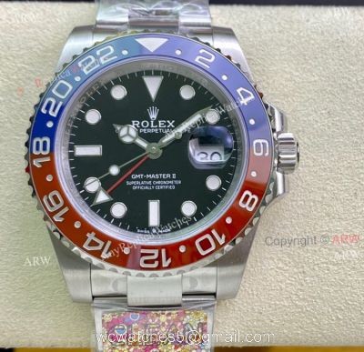 Clean Factory Super Clone Rolex Gmt Master ii Pepsi 3186 Movement Black Dial Watch