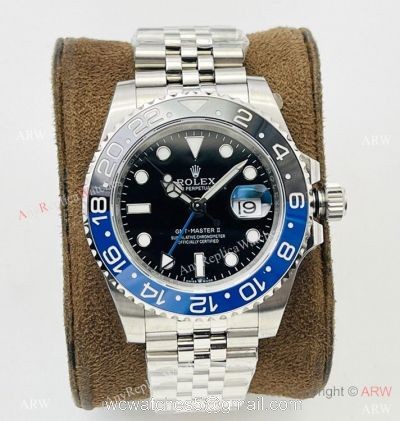 AR Factory V2 Swiss 3186 Rolex GMT-Master II Batman Jubilee Watch AAA Replica