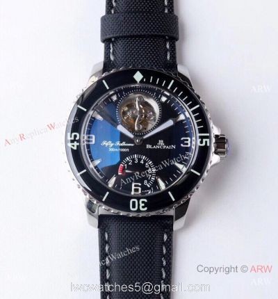 JB Factory 1:1 Blancpain Tourbillon Fifty Fathoms Silver Black Watch