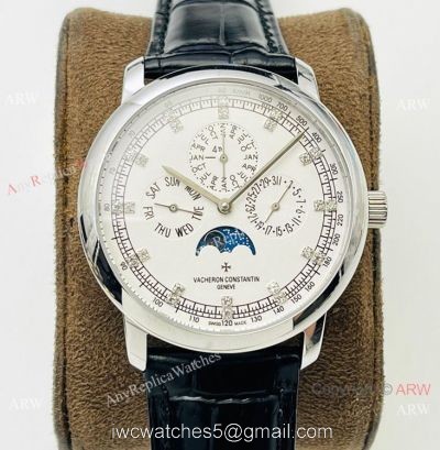 Swiss Copy Vacheron Constantin Patrimony TWS Factory 43175 Watch White Moonphase Dial