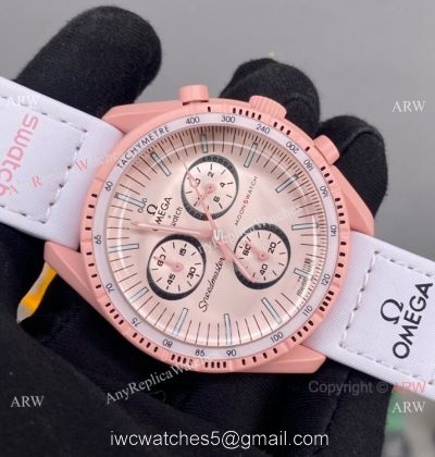 2022 New! Replica Swatch x Omega Mission to Venus Watch Pink Version