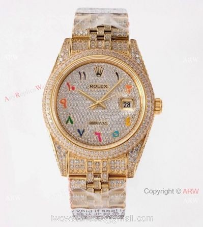 TW Factory Rolex Iced Out Datejust Watches Diamonds Gold Case 41mm