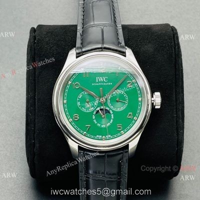 IWS Factory V2 IWC Portuguese Perpetual Calendar 40mm Watch Green Dial Swiss Grade IWC