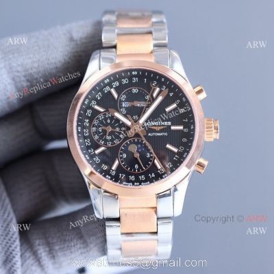 Replica Longines Master Collection 2-Tone Strap Moonphase Black Dial 40MM Watch
