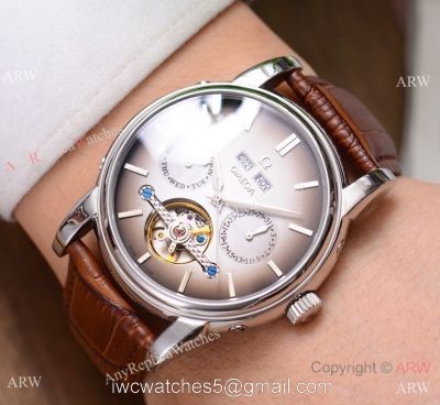 Buy Replica Omega Grand Complications Watches SS Brown Leather Strap