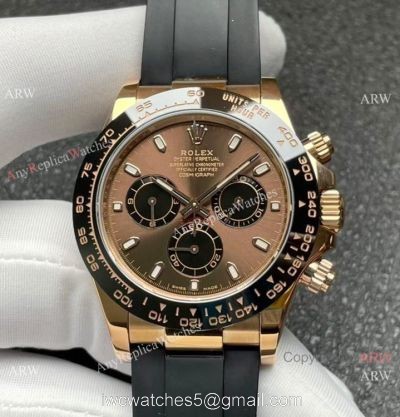 Noob Factory 4130 Rolex Daytona Chocolate Dial Rose Gold Watch Super Clone 1:1