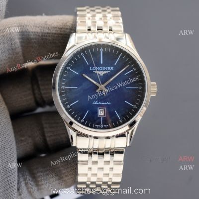 Replica Longines Elegant 316L SS Strap Blue Meteorite Texture Dial Watch 8215 Movement