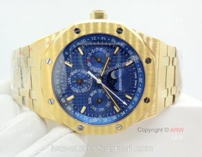 Audemars Piguet Royal Oak Perpetual Calendar Replica Watch Blue Dial Yellow Gold