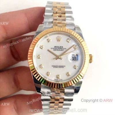EW Factory Rolex Datejust ii Swiss 3235 Watch White MOP Dial Two Tone