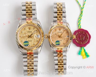 Knock-off ROLEX Datejust Two-Tone White Dial 28mm/36mm Watch Citizen 8215