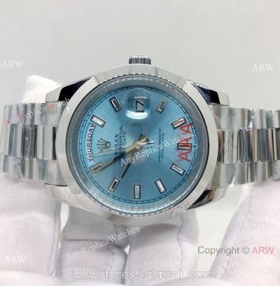 Clone Rolex Day-Date Ice Blue 40mm Presidential Diamond Markers