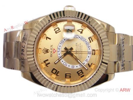 BPF High Quality Rolex Sky Dweller Gold Replica Watch / Swiss Grade Case