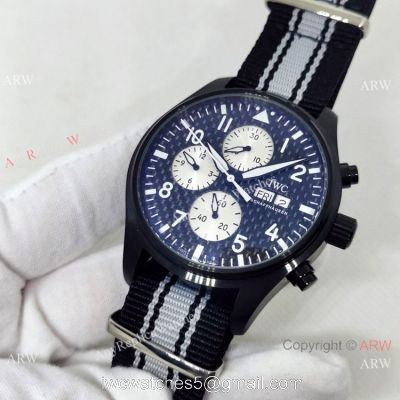 New Copy IWC Pilots Blacksteel Nylon Strap Watch Automatic