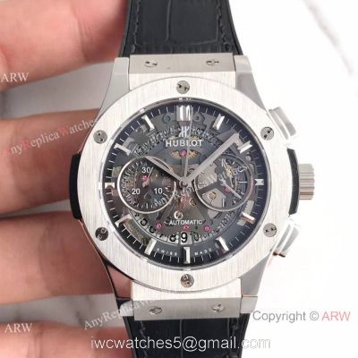 Swiss 7750 Replica Hublot Big Bang SS Black Skeleton Face Watch Best Gift