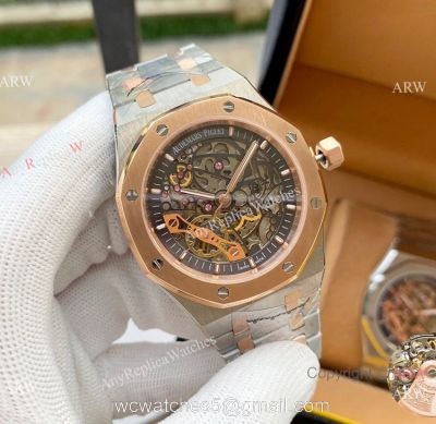Replica Audemars Piguet Skeleton Royal Oak Watches Two Tone Rose Gold