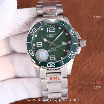 Top Copy Longines Hydroconquest Green Dial 904L Stainless Steel Watch 41mm For Men
