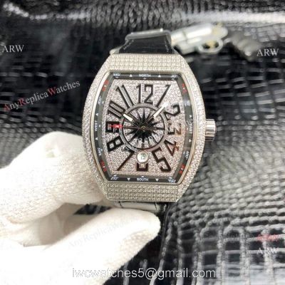 Franck Muller Vanguard Yachting V45 SC DT SS Diamond Watch  New Replica